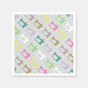 Serviette En Papier Aimer Machine à coudre gris