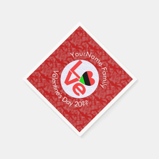Serviette En Papier Aimer Red Diaspora Afro-Américaine (Coin)