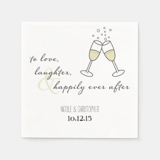 Serviette En Papier Aimer, rire et heureux après Napkin