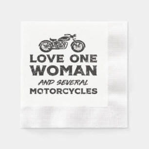 Serviette En Papier Aimer une femme et plusieurs motos essentiel