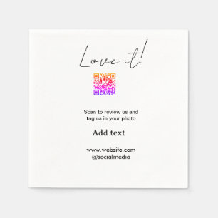 Serviette En Papier Aimez-le scannez QR avis partager photo sur les ré