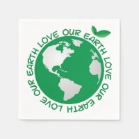 Aimez notre terre sur Papier Napkin