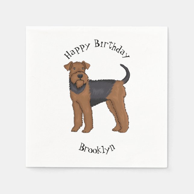 Serviette En Papier Airedale terrier dog cartoon (Devant)