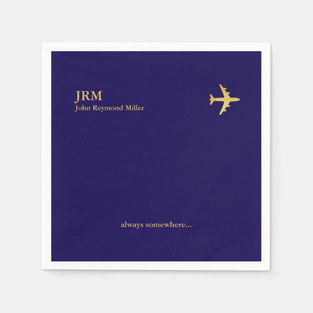 Serviette En Papier Airplane Airline Aviation Pilot Party (Devant)