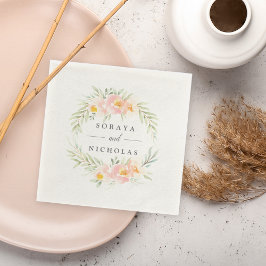 Serviette En Papier Airy Floral | Mariage personnalisé
