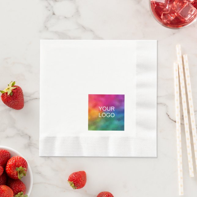 Serviette En Papier Ajouter Entreprise Logo Texte Modèle élégant (En situation)