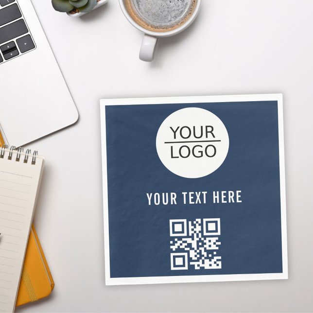 Serviette En Papier Ajouter un logo QR Code texte personnalisé Promoti (Créateur téléchargé)