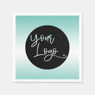 Serviette En Papier Ajouter votre logo personnalisé Lumière Turquoise