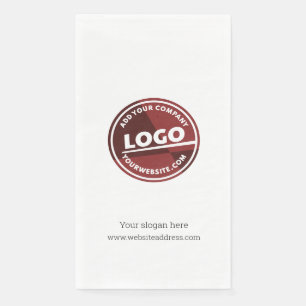 Serviette En Papier Ajouter votre marque Logo Site d'affaires et Sloga
