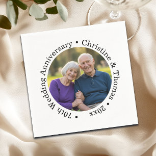 Serviette En Papier Ajoutez votre propre photo de couple 70e anniversa