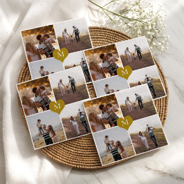 Serviette En Papier Ajoutez Votre Propre Photo de Famille 4 Monogramme