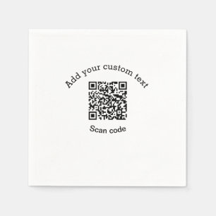 Serviette En Papier Ajoutez votre texte personnalisé code QR d'analyse