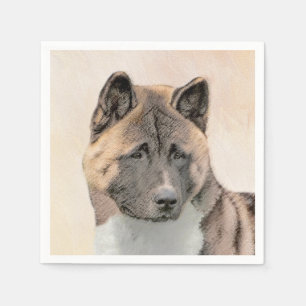 Serviette En Papier Akita Peinture - Cute Original Chien Art