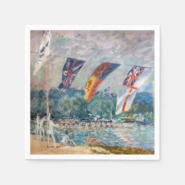 Serviette En Papier Alfred Sisley - Regatta à Molesey (Devant)