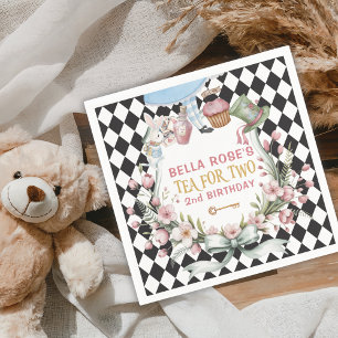 Serviette En Papier Alice au pays des merveilles Cadre de fleurs 2e a