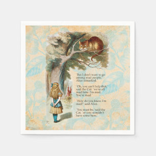 Serviette En Papier Alice au pays des merveilles Cheshire Cat Mad