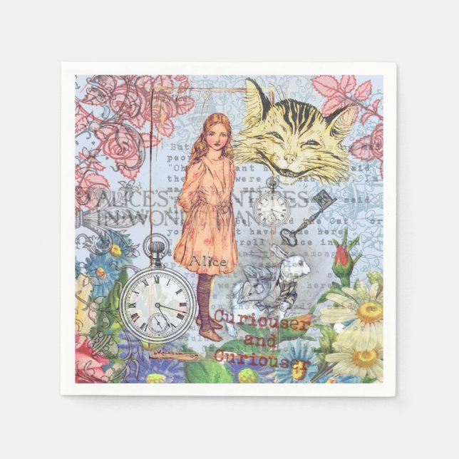 Serviette En Papier Alice au pays des merveilles Classique Cheshire Ra (Devant)