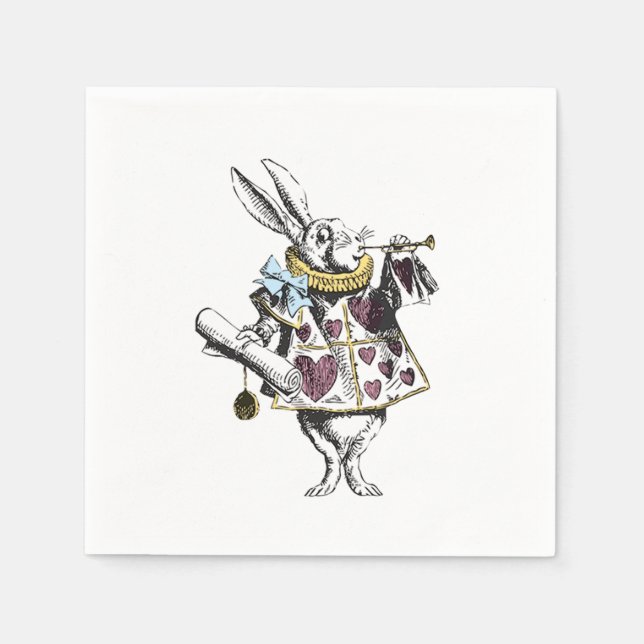 Serviette En Papier Alice au pays des merveilles Lapin Baby Blue (Devant)