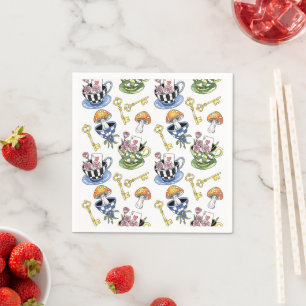 Serviette En Papier Alice au pays des merveilles Motif