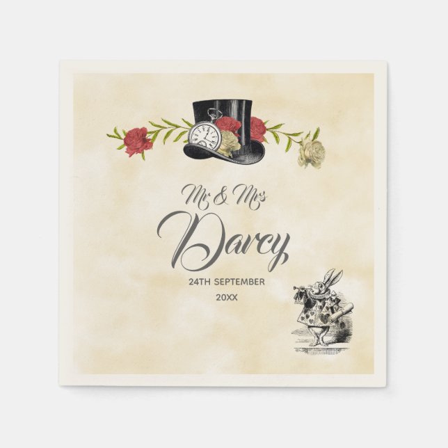 Serviette En Papier Alice au pays des merveilles Napkin jetable (Devant)