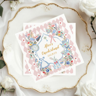 Serviette En Papier Alice dans ONEderland 1er anniversaire Whimsical