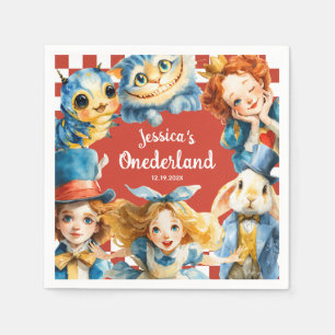 Serviette En Papier Alice festive dans ONEDERLAND 1er Anniversaire Thé