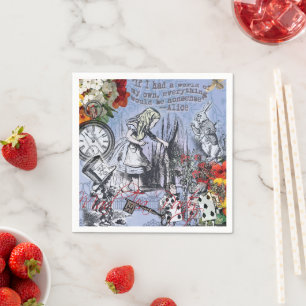 Serviette En Papier Alice rideau nonsense merveilleux classique