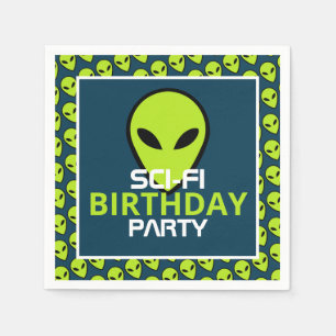 Serviette En Papier Alien Sci-fi Vert, Anniversaire