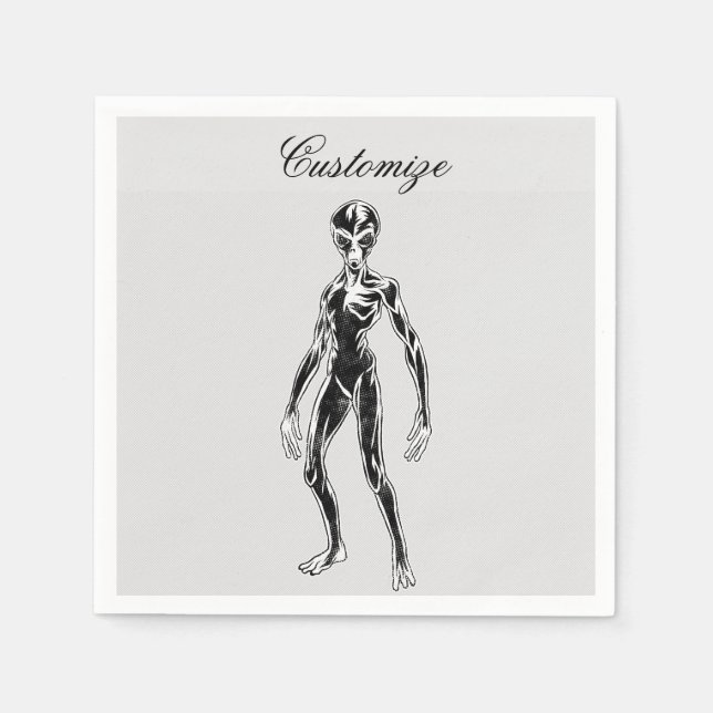 Serviette En Papier Alien UFO Thunder_Cove (Devant)