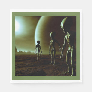 Serviette En Papier ALIENS gris SF 1