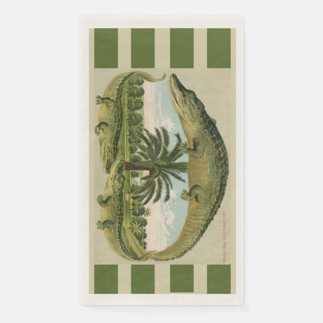 Serviette En Papier Alligator & Palms (Devant)