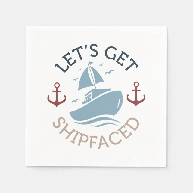 Serviette En Papier Allons nous griser en bateau (Devant)