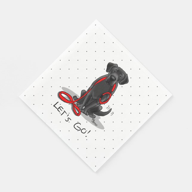 Serviette En Papier Allons-y ! Black Labrador Retriever - mignon chien (Coin)