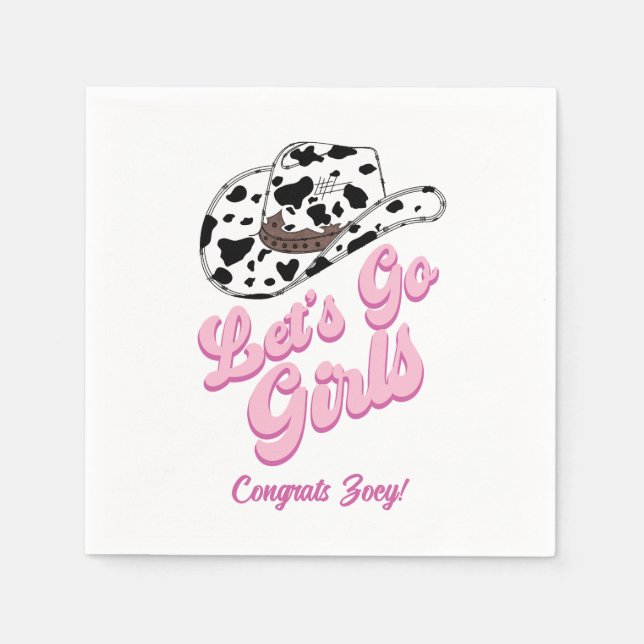 Serviette En Papier Allons-y Filles Nashville Pink Bachelorette (Devant)