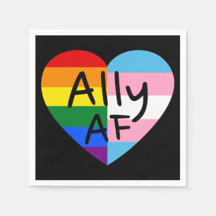 Serviette En Papier Ally AF III - Drapeau LGBTQ Gay Trans Queer Pride