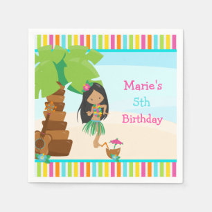 Serviette En Papier Aloha African American Girl Party