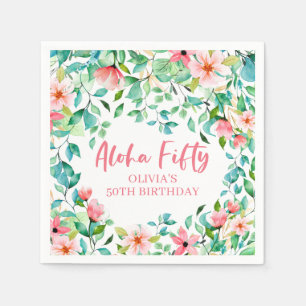 Serviette En Papier Aloha Fifty Luau Tropical 50e Anniversaire