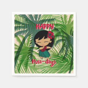 Serviette En Papier Aloha Honeys Noël Vacances Hula Fille Palmiers