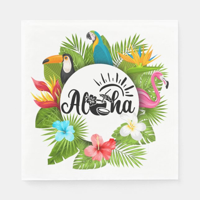 Serviette En Papier Aloha Luau  (Devant)