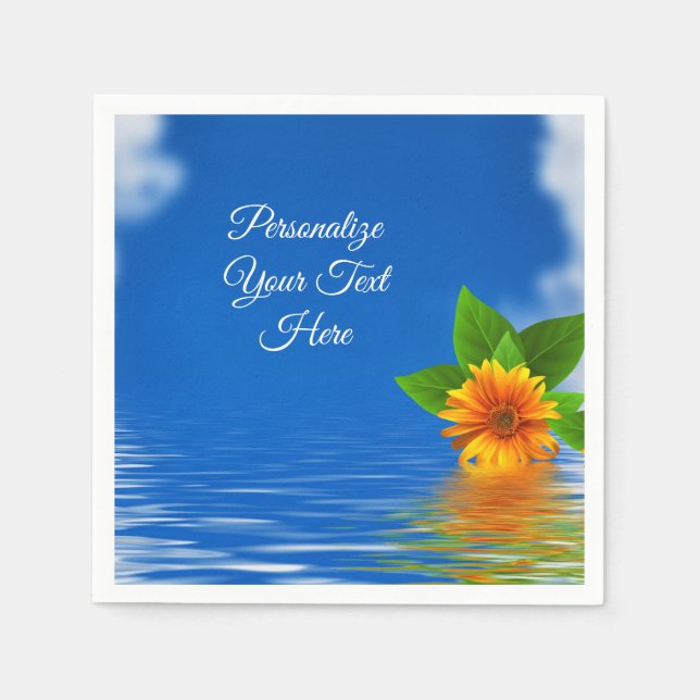 Serviette En Papier Aloha Tropical Elegant Flower sur Ocean Hawaiian (Devant)