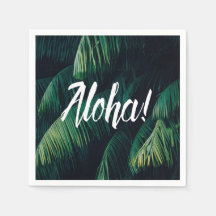 Aloha Tropical Palm Typographie Feuille