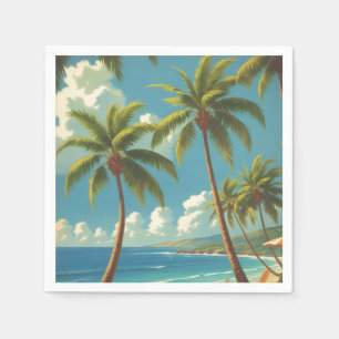 Serviette En Papier Aloha Voyage Hawaïen De Style vintage De Hawaii