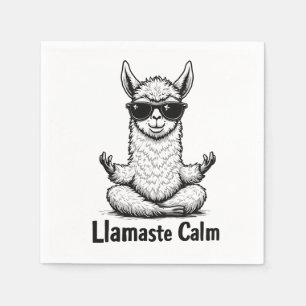 Serviette En Papier Alpaca Séjour Calme Llamaste Lama Yoga Amusant
