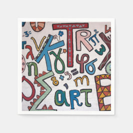 Serviette En Papier Alphabet coloré
