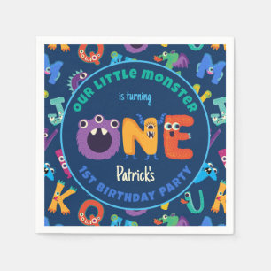 Serviette En Papier Alphabet Monstres 1er anniversaire Notre petit mon