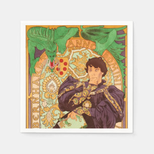 Serviette En Papier Alphonse Mucha Prince et Dragon