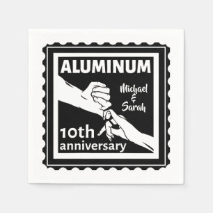 Serviette En Papier ALUMINUM cadeau traditionnel 10e anniversaire mari