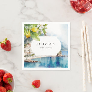 Serviette En Papier Amalfi Coast Italian Lemon Mediterranean Party