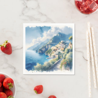 Serviette En Papier Amalfi Positano Romantique Voyage Anniversaire Cad