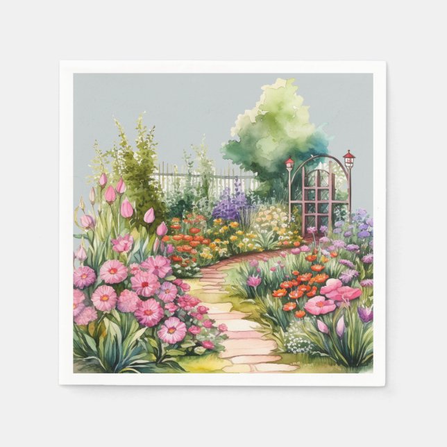 Serviette En Papier Amateurs de fête du Jardin Cute (Devant)